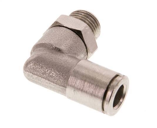 6mm x R1/8'' 90 graden L-verbinding Messing Insteekfitting Buitendraad Draaibaar FKM [2 Stuks]