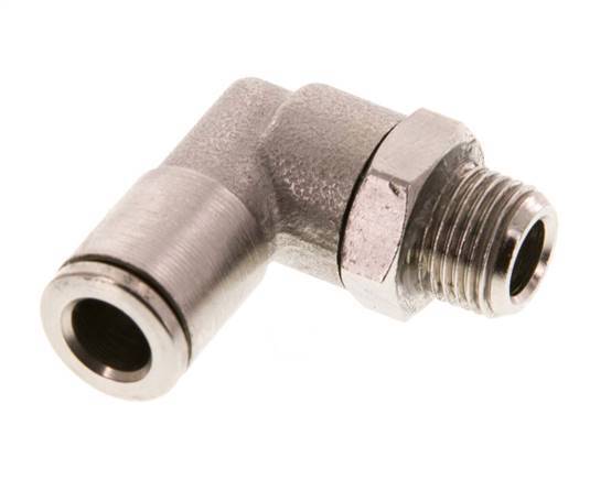 6mm x R1/8'' 90 graden L-verbinding Messing Insteekfitting Buitendraad Draaibaar FKM [2 Stuks]