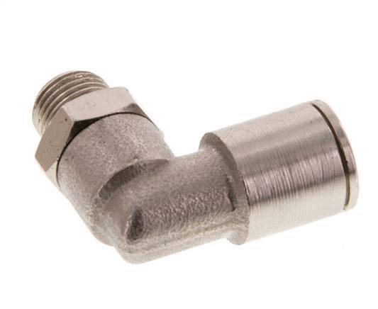 8mm x R1/8'' 90 graden L-verbinding Messing Insteekfitting Buitendraad Draaibaar FKM [2 Stuks]