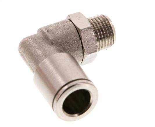 8mm x R1/8'' 90 graden L-verbinding Messing Insteekfitting Buitendraad Draaibaar FKM [2 Stuks]