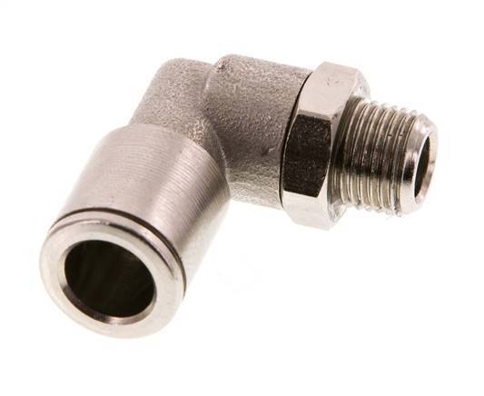 8mm x R1/8'' 90 graden L-verbinding Messing Insteekfitting Buitendraad Draaibaar FKM [2 Stuks]