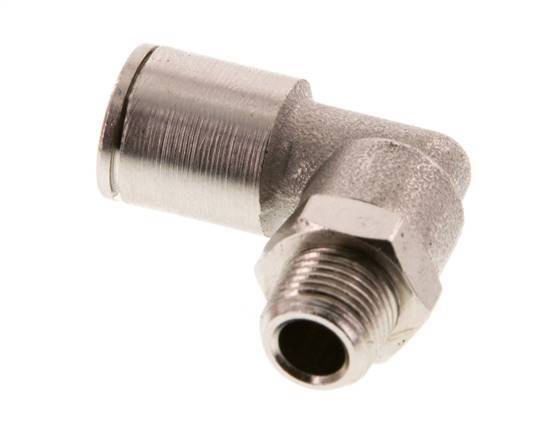 8mm x R1/8'' 90 graden L-verbinding Messing Insteekfitting Buitendraad Draaibaar FKM [2 Stuks]
