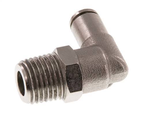 4mm x R1/4'' 90deg Elbow Push-in Fitting with Male Threads Brass FKM Rotatable [2 Pieces]