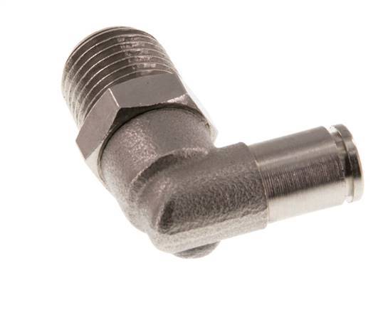 4mm x R1/4'' 90deg Elbow Push-in Fitting with Male Threads Brass FKM Rotatable [2 Pieces]