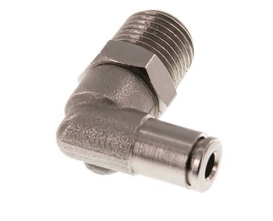 4mm x R1/4'' 90 graden L-verbinding Messing Insteekfitting Buitendraad Draaibaar FKM [2 Stuks]