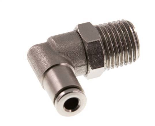 4mm x R1/4'' 90 graden L-verbinding Messing Insteekfitting Buitendraad Draaibaar FKM [2 Stuks]