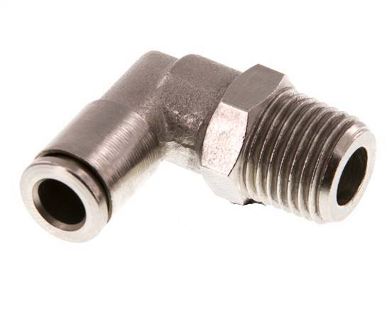 6mm x R1/4'' 90 graden L-verbinding Messing Insteekfitting Buitendraad Draaibaar FKM [2 Stuks]