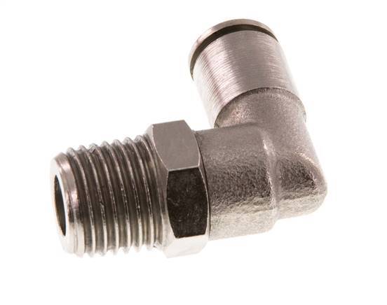 6mm x R1/4'' 90 graden L-verbinding Messing Insteekfitting Buitendraad Draaibaar FKM [2 Stuks]