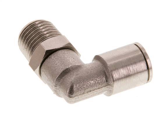 8mm x R1/4'' 90deg Elbow Push-in Fitting with Male Threads Brass FKM Rotatable [2 Pieces]