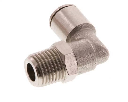 8mm x R1/4'' 90 graden L-verbinding Messing Insteekfitting Buitendraad Draaibaar FKM [2 Stuks]