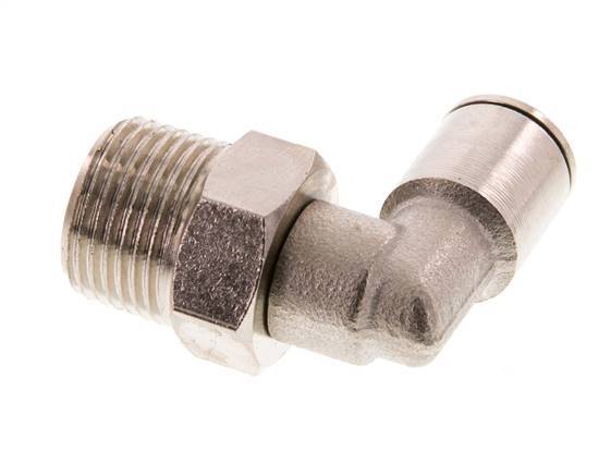 8mm x R3/8'' 90 graden L-verbinding Messing Insteekfitting Buitendraad Draaibaar FKM