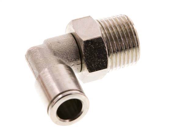 8mm x R3/8'' 90 graden L-verbinding Messing Insteekfitting Buitendraad Draaibaar FKM