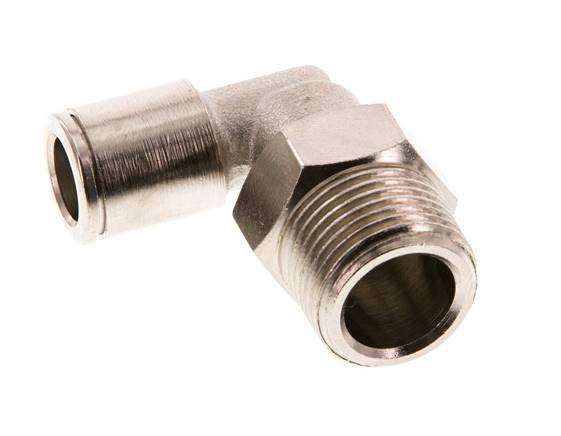 8mm x R3/8'' 90 graden L-verbinding Messing Insteekfitting Buitendraad Draaibaar FKM