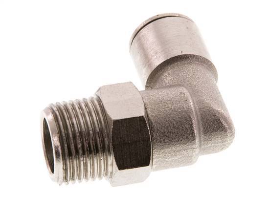 10mm x R3/8'' 90 graden L-verbinding Messing Insteekfitting Buitendraad Draaibaar FKM