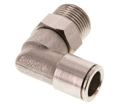 10mm x R3/8'' 90 graden L-verbinding Messing Insteekfitting Buitendraad Draaibaar FKM