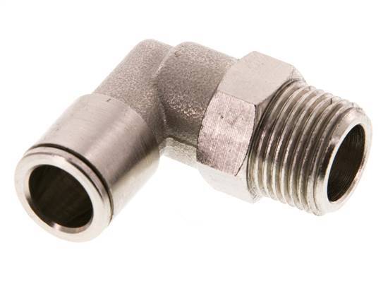10mm x R3/8'' 90 graden L-verbinding Messing Insteekfitting Buitendraad Draaibaar FKM