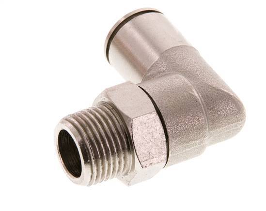 12mm x R3/8'' 90 graden L-verbinding Messing Insteekfitting Buitendraad Draaibaar FKM