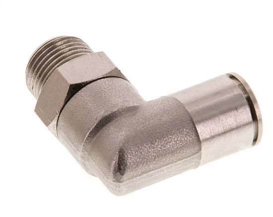 12mm x R3/8'' 90 graden L-verbinding Messing Insteekfitting Buitendraad Draaibaar FKM