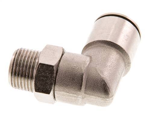 14mm x R3/8'' 90 graden L-verbinding Messing Insteekfitting Buitendraad Draaibaar FKM