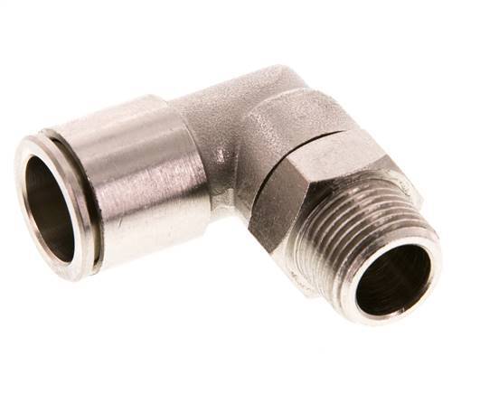 14mm x R3/8'' 90 graden L-verbinding Messing Insteekfitting Buitendraad Draaibaar FKM