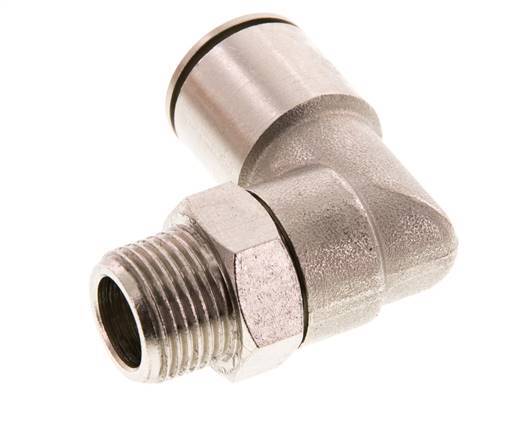 14mm x R3/8'' 90 graden L-verbinding Messing Insteekfitting Buitendraad Draaibaar FKM