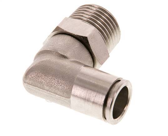 12mm x R1/2'' 90 graden L-verbinding Messing Insteekfitting Buitendraad Draaibaar FKM