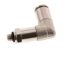 4mm x M 5 90 graden L-verbinding Messing Insteekfitting Buitendraad Lange Huls Draaibaar NBR