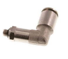 6mm x M 5 90 graden L-verbinding Messing Insteekfitting Buitendraad Lange Huls Draaibaar NBR