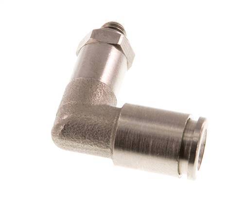 6mm x M 5 90 graden L-verbinding Messing Insteekfitting Buitendraad Lange Huls Draaibaar NBR