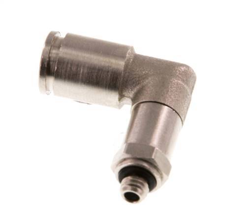 6mm x M 5 90 graden L-verbinding Messing Insteekfitting Buitendraad Lange Huls Draaibaar NBR
