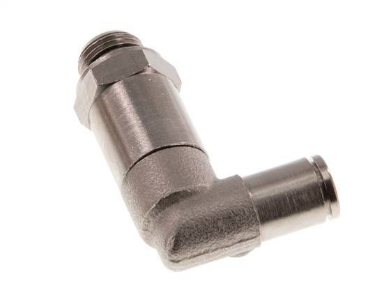 4mm x G1/8'' 90deg Elbow Push-in Fitting with Male Threads Brass NBR Long Sleeve Rotatable [2 Pieces]