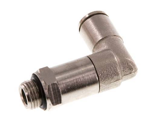 6mm x G1/8'' 90deg Elbow Push-in Fitting with Male Threads Brass NBR Long Sleeve Rotatable [2 Pieces]