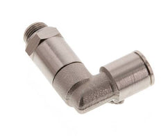 8mm x G1/8'' 90deg Elbow Push-in Fitting with Male Threads Brass NBR Long Sleeve Rotatable [2 Pieces]