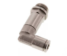 6mm x G1/4'' 90 graden L-verbinding Messing Insteekfitting Buitendraad Lange Huls Draaibaar NBR [2 Stuks]