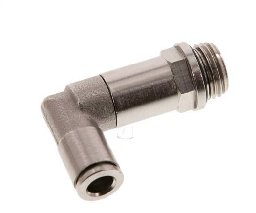6mm x G1/4'' 90 graden L-verbinding Messing Insteekfitting Buitendraad Lange Huls Draaibaar NBR [2 Stuks]