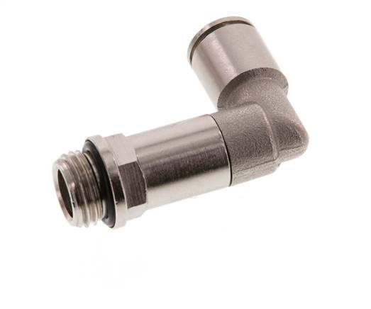 8mm x G1/4'' 90deg Elbow Push-in Fitting with Male Threads Brass NBR Long Sleeve Rotatable [2 Pieces]