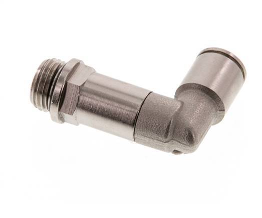 8mm x G1/4'' 90 graden L-verbinding Messing Insteekfitting Buitendraad Lange Huls Draaibaar NBR [2 Stuks]