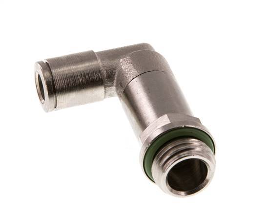 6mm x G1/4'' 90deg Elbow Push-in Fitting with Male Threads Brass FKM Long Sleeve