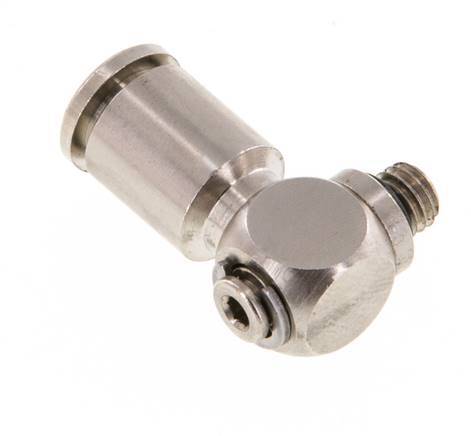5mm x M 5 90 graden L-vorm Messing Insteekfitting Buitendraad Draaibaar NBR