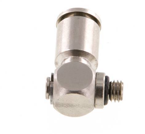 5mm x M 5 90 graden L-vorm Messing Insteekfitting Buitendraad Draaibaar NBR