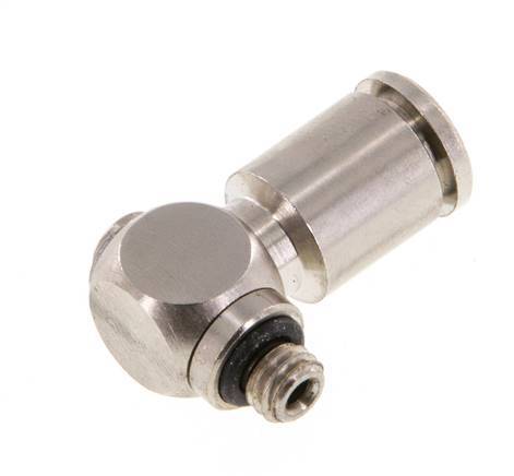 5mm x M 5 90 graden L-vorm Messing Insteekfitting Buitendraad Draaibaar NBR
