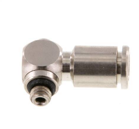 5mm x M 5 90 graden L-vorm Messing Insteekfitting Buitendraad Draaibaar NBR