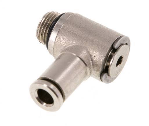 5mm x G1/8'' 90 graden L-vorm Messing Insteekfitting Buitendraad Draaibaar NBR