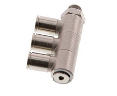 6mm x G1/8'' 3-way Manifold Push-in Fitting with Male Threads Brass NBR Rotatable