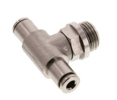 4mm x G1/4'' Inline Tee Push-in Fitting with Male Threads Brass NBR Rotatable