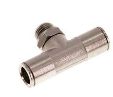 10mm x G1/4'' Inline Tee Push-in Fitting with Male Threads Brass NBR Rotatable