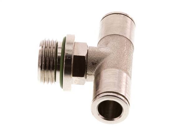 8mm x G3/8'' Inline Tee Push-in Fitting with Male Threads Brass FKM Rotatable