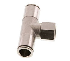 10mm x G1/4'' Inline Tee Push-in Fitting with Female Threads Brass NBR Rotatable