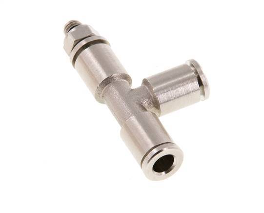 5mm x M 5 rechte hoek T-stuk Messing Insteekfitting Buitendraad Draaibaar NBR