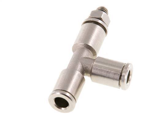 5mm x M 5 rechte hoek T-stuk Messing Insteekfitting Buitendraad Draaibaar NBR